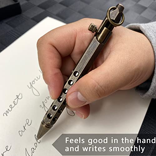 Yuezudpo NCYA0001 Bolt Action Pen, Solid Brass Edc Pen Six-Edge Pocket Metal Tactical Pen thumb #2