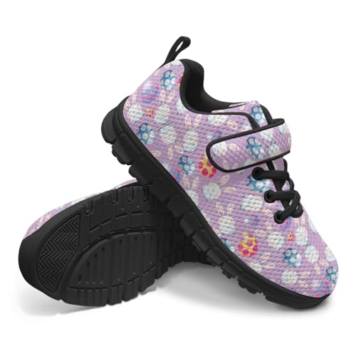 Girls Easter Shoes School Single Buckle Sneakers Breathable Mesh Running Tennis Shoes for Little Kid/Big Kid