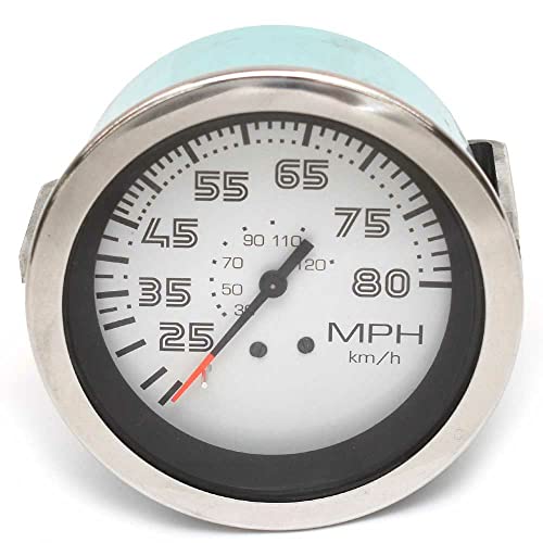 Teleflex Boat Speedometer Marine Gauge 65351F | 3 1/4 Inch Silver White