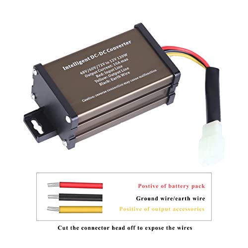 Pro Chaser DC-DC 72V 60V 48V Volt Voltage to 12V Step Down Voltage Reducer Regulator 180W 15A for Scooters & Bicycles Golf cart (10A 72v-12v)3