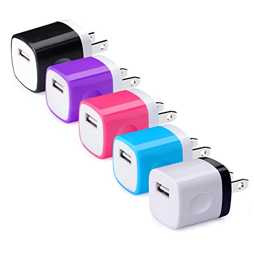 Wall Charger Plug, HOOTEK 5Pack 1A/5V Single Port USB Wall Charger Power Adapter Fast Charging Block Cube Brick Box for iPhone 13 12 11 XS Max X 8 Plus, Samsung Galaxy S22 S21 S20 S10e Note20 Ultra 5G Wall Charger Plug, HOOTEK 5Pack 1A/5V Single Port USB Wall Charger Power Adapter Fast Charging Block Cube Brick Box for iPhone 13 12 11 XS Max X 8 Plus, Samsung Galaxy S22 S21 S20 S10e Note20 Ultra 5G