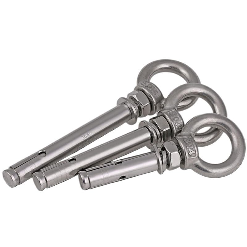 Tornillos De ExpansióN Anclajes de manguito hormigón M8 8 mm con pernos expansión argolla elevación acero inoxidable 304(M8X60mm-10pcs)