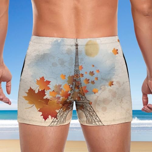 Boxer de bain homme Érable De Paris Eiffel élastique et résistant au chlore