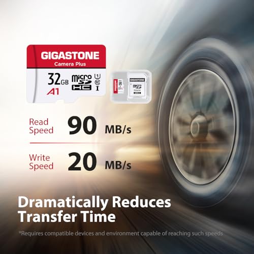 Image of [Gigastone] Micro SD Card 32GB, Camera Plus, MicroSDHC Memory Card for Nintendo-Switch, Smartpone, Roku, Full HD Video Recording, UHS-I U1 A1 Class 10, up to 90MB /s, with SD Adapter