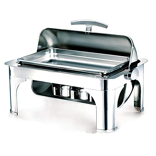 hyywmgx Edelstahl Roll Top Chafing Dishes 9L Full Size Chafer und Buffetwärmer Komplettset mit Speisepfanne… – Bild 3