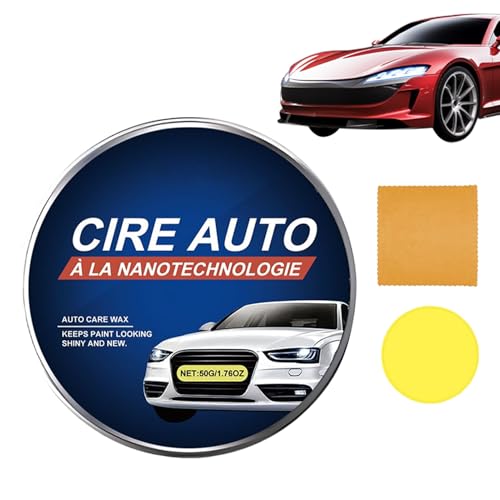 車のスクラッチの修理ワックス50g、スポンジとタオル付きのプロのペースト、簡単なアプリケーションを備えた自動車塗料スクラッチリムーバー、復元メンテナンスを研磨するための詳細ツール