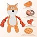 TONYFY Dog Toys, Dog Squeaker Toys with Crinkle Paper, Stuffed Animal Dog Plush Chewing Toy, Cotton Rope Interactive Toys for Puppy, Small, Middle Dogs (Orange Fox)