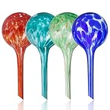 Mission Gallery Plant Watering Globes Set of 4 - Small Self Watering Globes for Indoor & Outdoor Plants - Multicolored, Automatic, Glass Watering Bulbs for Daily Use, Plant Watering Devices