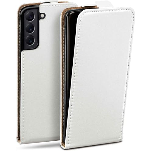 Housse Samsung S22 Plus moex blanche étui protection 360 rabat clapet et film écran tactile
