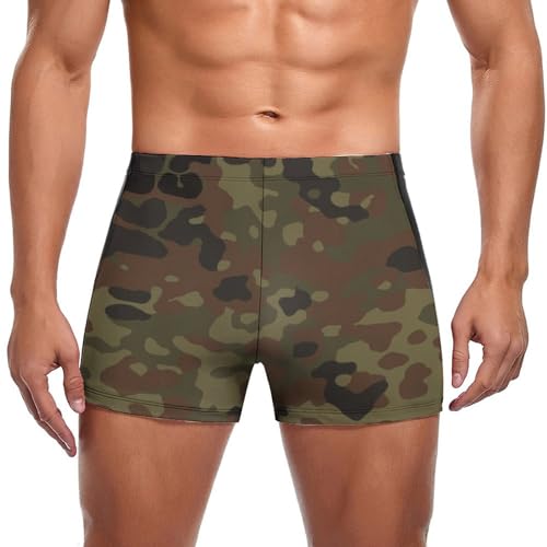 asbwuo Deutsche Bundeswehr Flecktarn CamoHerren Badehose, Schnelltrocknende Strandshorts, Bademode asbwuo Deutsche Bundeswehr Flecktarn CamoHerren Badehose, Schnelltrocknende Strandshorts, Bademode