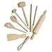 Lurrose en Bois Mini Rouleau À Pâtisserie pour Petit Bois Pâte Rouleau pour Enfants Fondant Cuisson Mini Marteau Alimentaire Tong Louche Cuisine Pretend Jouets pour Enfants