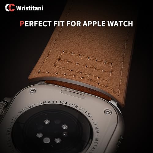 Image of Wristitani Genuine Leather Strap Compatible With Apple Watch