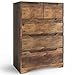 Blishom Cassettiera con 5 cassetti, armadio per camera da letto, armadio dipinto, per soggiorno, impermeabile e durevole, 94 x 72 x 41 cm (marrone chiaro) immagine