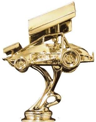 Crown Awards Sprint Car Racing Trophies with Custom Engraving, 7.25" Personalized Sprint Car Racing Trophy On Deluxe Round Base Prime
