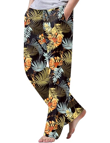 Image of iWoo Linen Pants Men Casual 2025 Summer Beach Elastic Drawstring Waist Yoga Pants Travel Baggy Work Pant Pajama