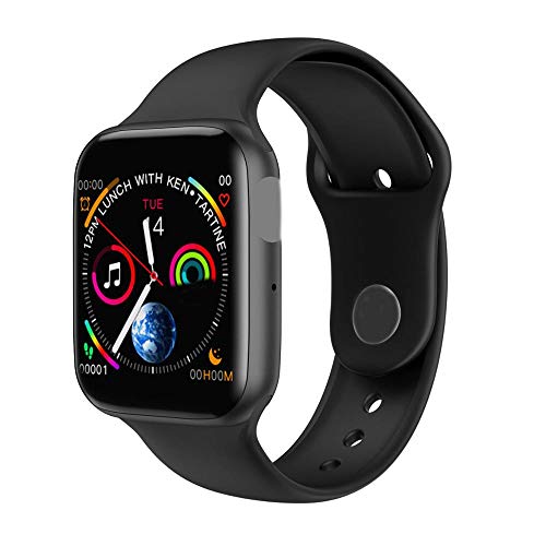 SQSHWL Reloj Inteligente Reloj Inteligente de Ritmo cardíaco para Hombres/Mujeres Apple iOS como se Muestra Iwo 8 Plus Negro