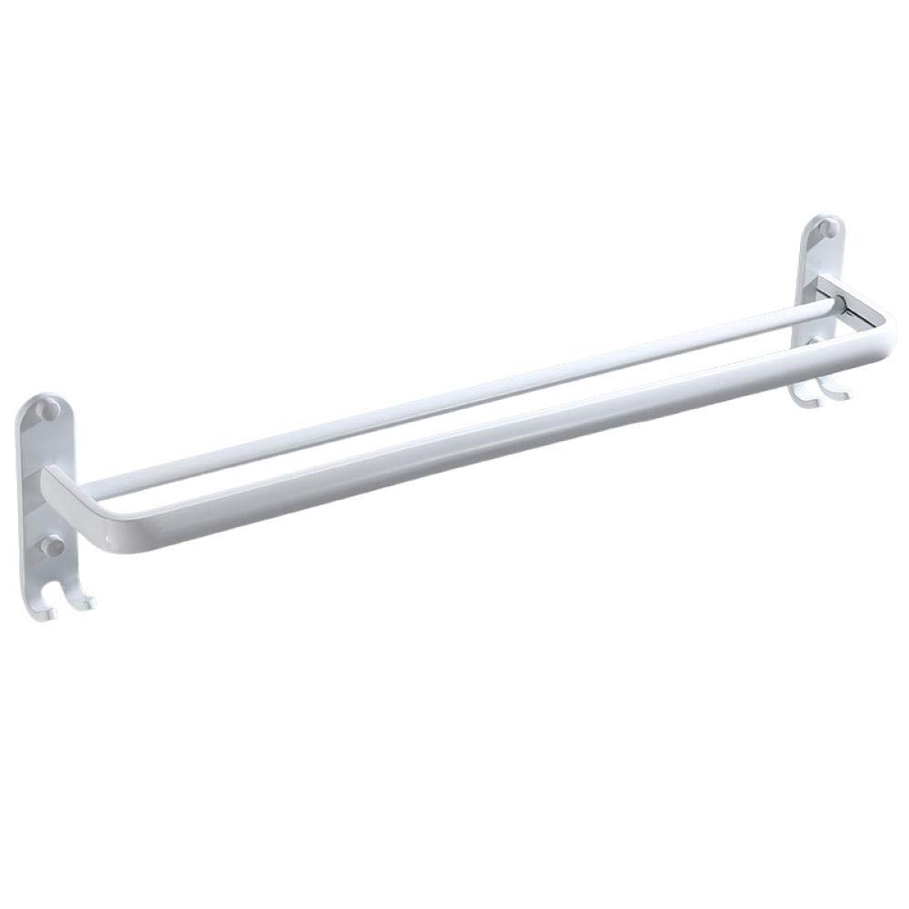 Toallero doble blanco con ganchos multifuncionales para colgar toallas de baño