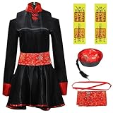 [Yi-gog] キョンシー コスプレハロウィン コスプレ キョンシー 仮装 ワンピース 帽子 キョンシーガール チャイナ服 中華風 僵尸ホラー コスチューム 演出服 学祭な 文化祭