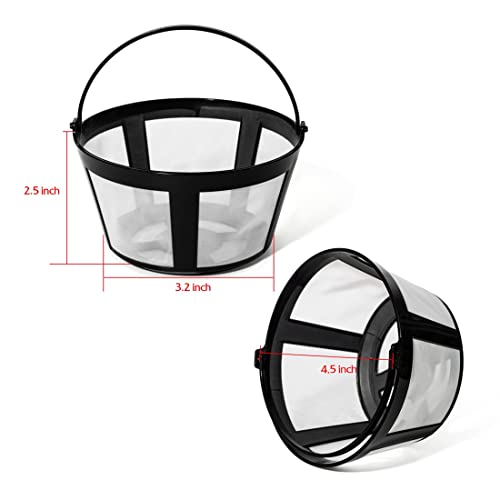 Reusable Coffee Filters 4 Packs - 8-12 Cup Mr Coffee Filters Permanent Basket Coffee Filter Reusable For Mr. Coffee, Black & Decker Coffee Maker-With Handle, Safe& Easy To Clean #TOP5