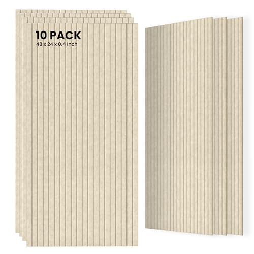 10 Pack Large Acoustic Panels, 47.2 x 23.6 x 0.35 Inch Sound Proof Foam Panels for Walls，Premium...