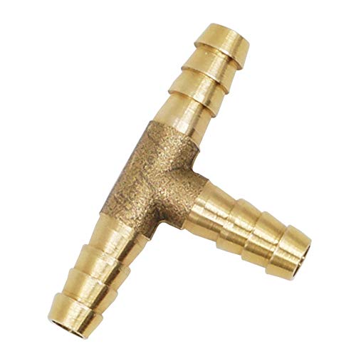 Horiznext Brass Hose Splicer Fitting, Tee, 5/16" X 5/16" X 5/16" Hose Id Barbed #TOP1