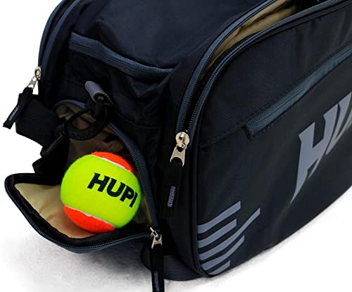 Raqueteira Hupi Pro Preto e Cinza para Beach Tennis e Padel, Cor: Cinza
