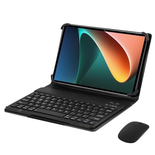 Xixaomiro 3 em 1 Tablet, 10.1 Polegada Android 13 Tablet com Teclado/Case/Mouse 1920x1200 2.4GHz Tela Processador Octa-Core 8GB+256GB WIFI 5G 32MP/16MP Câmera 8800mAh Bateria Dual SIM Slot (Grey)