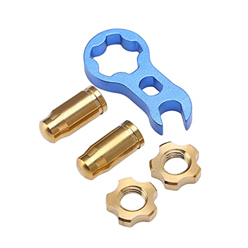 Tapas para válvula de bicicleta Fawfose, juego ligero de aleación para accesorios de bicicleta de montaña, 7 piezas duraderas y pulidas (negro) (dorado) miniatura 1