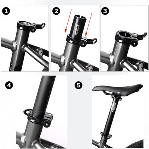 Azarxis Bike Seatpost Shim Bicycle Seat Post Tube Adapter Shim Sleeve 100mm Aluminum MTB Bicycle Reducing Sleeve 25.4 27.2 28.6 31.8 to 27.2 28.6 30.4 30.9 31.6 31.8 33.9 34.9 (I.D.φ27.2/O.D.φ30.4) - image 5