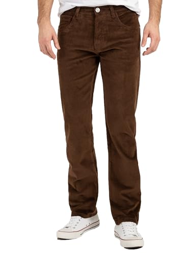 Rock Creek Herren Cordhose Hose Stretch Basic Bootcut Hose Regular Fit Lange Hose Stoff Hose Winterhose Männerhose H-399 Braun W34 L34