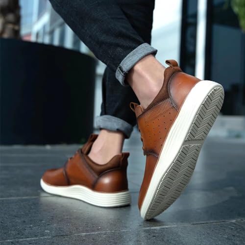 Image of Arkbird Casual Sneakers, Breathable Lace-Up Leather Walking Shoes Comfortable Fashion Sneakers for Men Daily Work