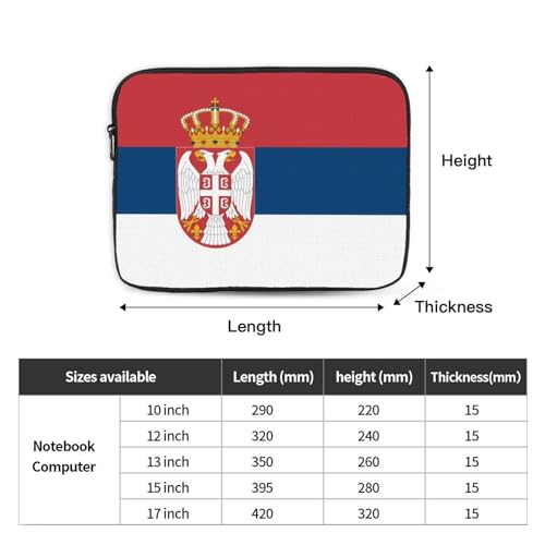 Flag Of Serbia Laptop Sleeve Case 15 Inch Suitable For Notebook Computer Tablet Traveling Carrying Simple Case4
