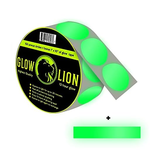 Glow in The Dark Tape Dots/Circles Stickers, Huge Roll of 150 Dots, Great for Kids Walls, Parties, Bikes, Kids Wagons, Shoes