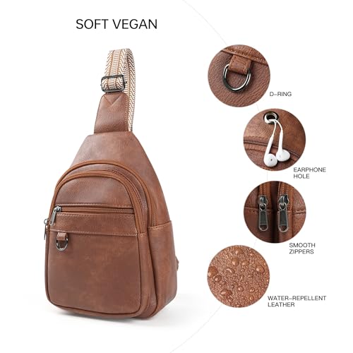 Image of GEMIU Sling Bag Crossbody Bags for Women Fanny Pack Backpack Anti Theft Over Shoulder Bag for Travel Brown