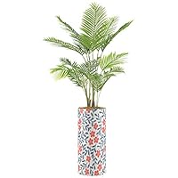 SIGNWIN Areca Palm Tree with Red Flower & Blue Plant Stem Array Vase Floral Bouquet Modern Art Rustic Colorful Multicolor Ultra for Living Room, Bedroom, Office - X-Large 5 Feet (60