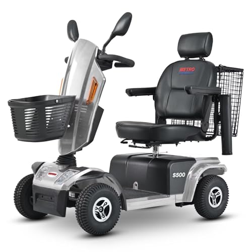 25 Miles 4 Wheel Mobility Scooters for Seniors & Adults 500lbs Capacity - Electric Powered Chair - 500W All Terrain Fast Mobility Scooter for Travel/Elderly w/Basket &Charger-Grey