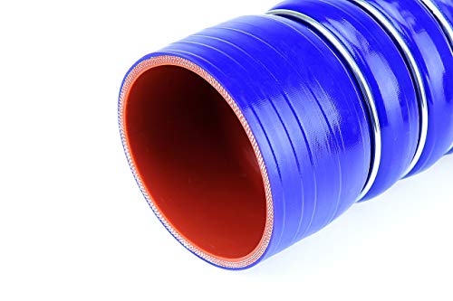 Hps Cac-400-Cold Silicone High Temperature 4-Ply Reinforced Charge Air Cooler Cac Hose Cold Side, 100 Psi Maximum Pressure, 6" Length, 4" Id, Blue #TOP1