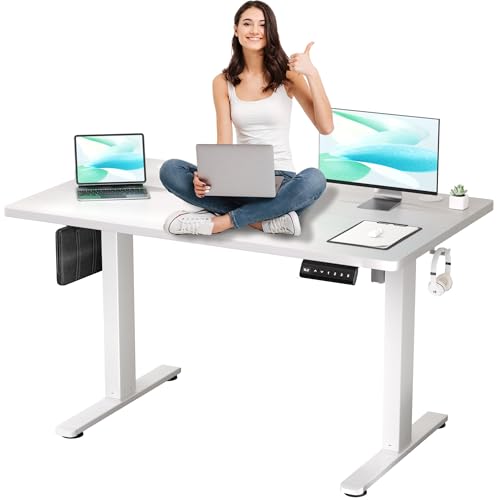 Electric Standing Desk Adjustable Height, 55 x 24 Inch Sit Stand ...