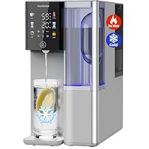 C5 Countertop Reverse Osmosis Water Filter, Hot and Cold RO System-3s Instant Hot, 6 Temp Settings 7-Stage RO Filtration Dispenser, NSF/ANSI372/42/58, Portable Pitcher, 31 Pure to Drain