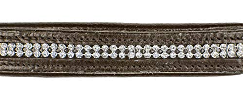 Licol pour cheval HKM 1590 Diamond en cuir noir avec strass pour poney et cheval