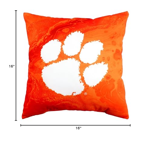 Image of Clemson Tigers 2 Sided Color Swept Decorative Pillow, 16 inch, Made in The USA