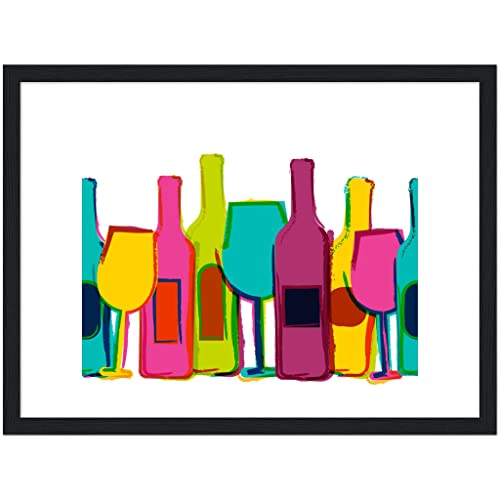 Vin coloré cadeau idéal amateurs d'œnologie avec cadre noir élégant