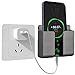 EOCOYAR Wall Mount Phone Holder with Adhesive, Cable Management Hole, Shower Phone Stand, Gray, 4x3.4x1.1 Inches