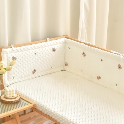 Parachoques Cuna Bebe, Chichoneras Cuna,Protector Cuna Transpirable, Protector de Cuna para Bebe Acolchado, Protector Cuna Chichonera, Protector de Cabeza para Cuna,No01,180cm