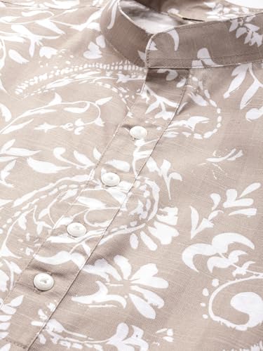 Image of Majestic Man Men's Cotton Regular Fit Ethnic Motifs Printed Long Kurta