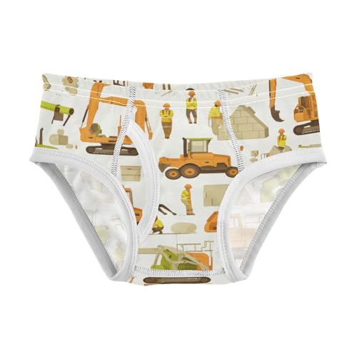 KLL Building People Construction Color Cartoon Little Boys Soft Underwear Briefs Breathable Children Panties