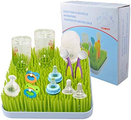 Baby Bottle Drying Rack, Enlala Baby Anti-Bacterial Countertop Drainer Mat and Dryer Stand for Infant Dishes, Bottles and Accessories