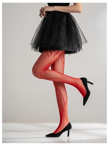 Image of SHENHE Women's Patterned Fishnet Tights High Waist Pantyhose Floral Stockings