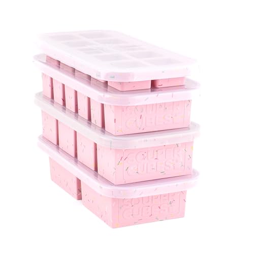 Image of Souper Cubes Silicone Freezer Molds Gift Set, Cotton Candy | 2 Tbsp, 1 /2 Cup, 1 Cup and 2 Cup Silicone Molds for Food Set, Perfect for Freezing Soup, Grains, Proteins, Herbs and More