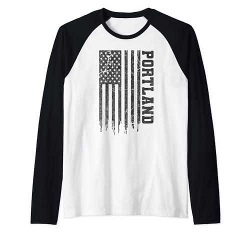 41cuyt0fNxL._SL500_ Patriotic Portland OR USA Flag Pride Classic Portland Raglan Baseball Tee